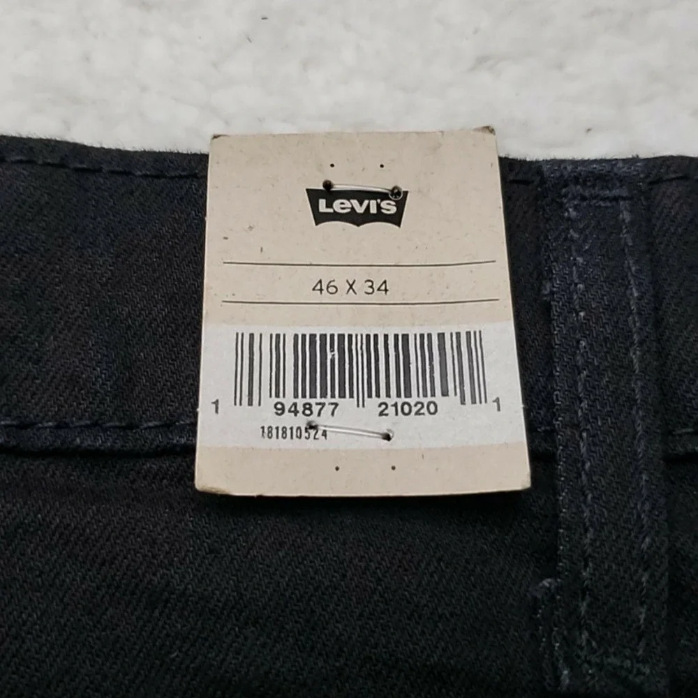 Levis 541 Jeans Mens 46x34 Black Athletic Tapered Stretch Denim Pants Dark Wash